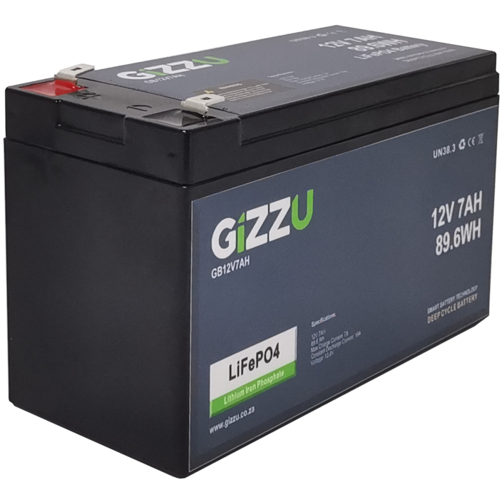 GIZZU 12V 7AH LIFEPO4 REPLACEMENT BATTERY