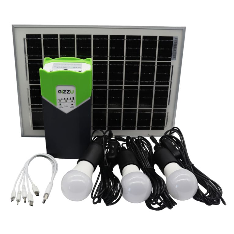 GIZZU 10W SOLAR PANEL LIGHTING KIT