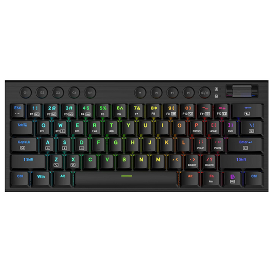 REDRAGON Noctis Pro 61Key Wireless Bluetooth Red Switch RGB Low Profile Gaming Mechanical Keyboard – Black