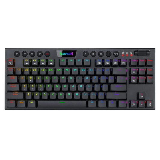 REDRAGON Horus 84Key RGB Red Switch Low Profile Wireless Gaming Mechanical Keyboard – Black