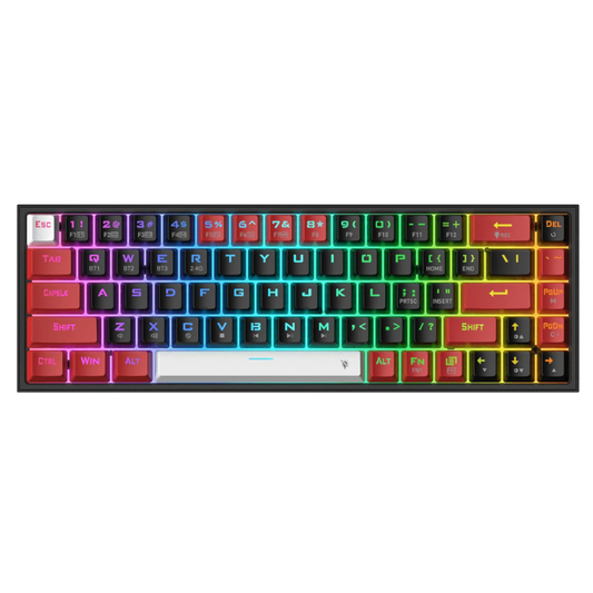 REDRAGON Castor Pro 68Key Wireless Red|Black|White KeyCap Bluetooth RGB Red Switch – Black|Red