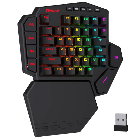 REDRAGON Diti Elite One-Handed RGB Wireless Mechanical Gaming Keyboard – Black