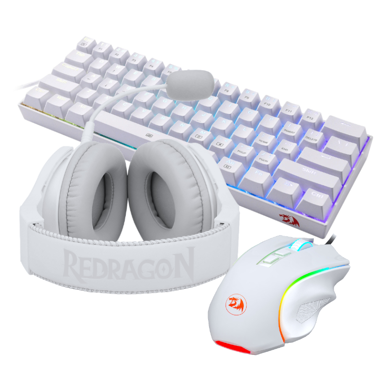 REDRAGON 3IN1 MS|HS|KB WIRED COMBO – WHITE