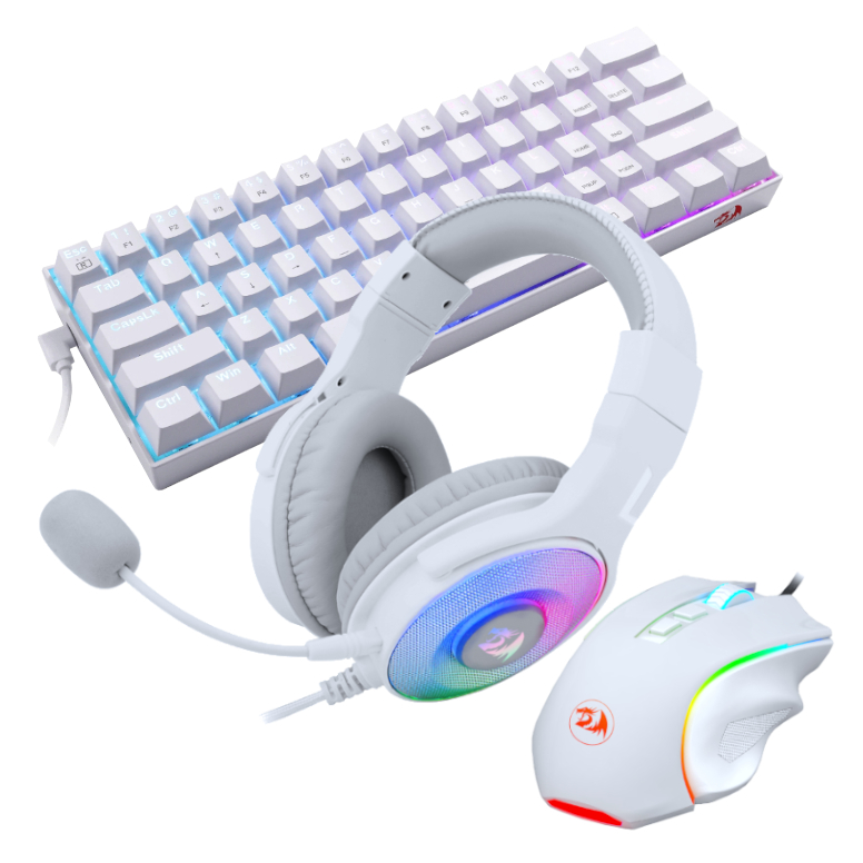 REDRAGON 3IN1 MS|HS|KB WIRED COMBO – WHITE