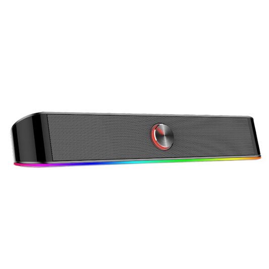 REDRAGON 2.0 Sound Bar ADIEMUS 2 x 3W RGB USB|Aux PC Gaming Speaker – Black