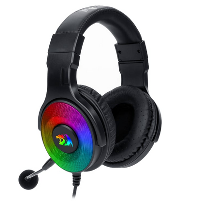 REDRAGON Over-Ear PANDORA USB (Power Only)|Aux (Mic & Headset) RGB Gaming Headset – Black