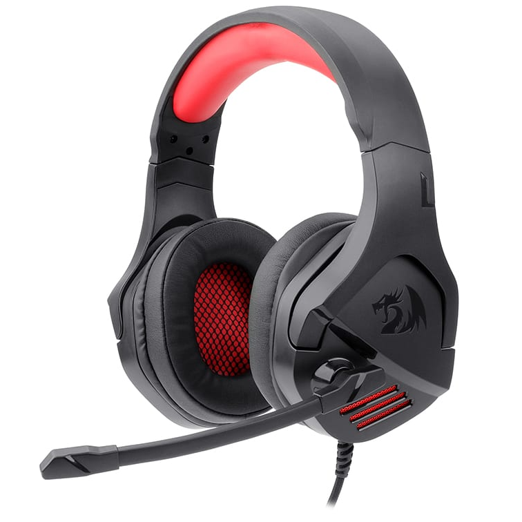 REDRAGON Over-Ear THESEUS Aux Gaming Headset – Black