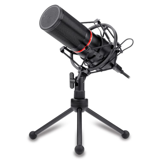 REDRAGON BLAZAR Cardioid USB Gaming Mic and Tripod – Black