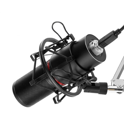 REDRAGON BLAZAR Cardioid USB Gaming Mic and Tripod – Black