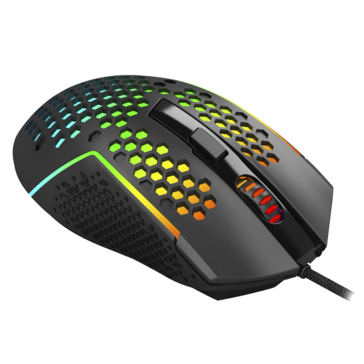 REDRAGON Reaping 6200DPI RGB LightWeight 65g Gaming Mouse – Black