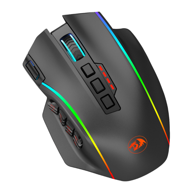 REDRAGON PERDITION PRO 16000DPI RGB Wireless MMO Ergo Gaming Mouse – Black