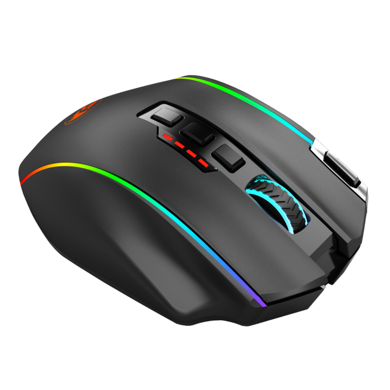 REDRAGON PERDITION PRO 16000DPI RGB Wireless MMO Ergo Gaming Mouse – Black