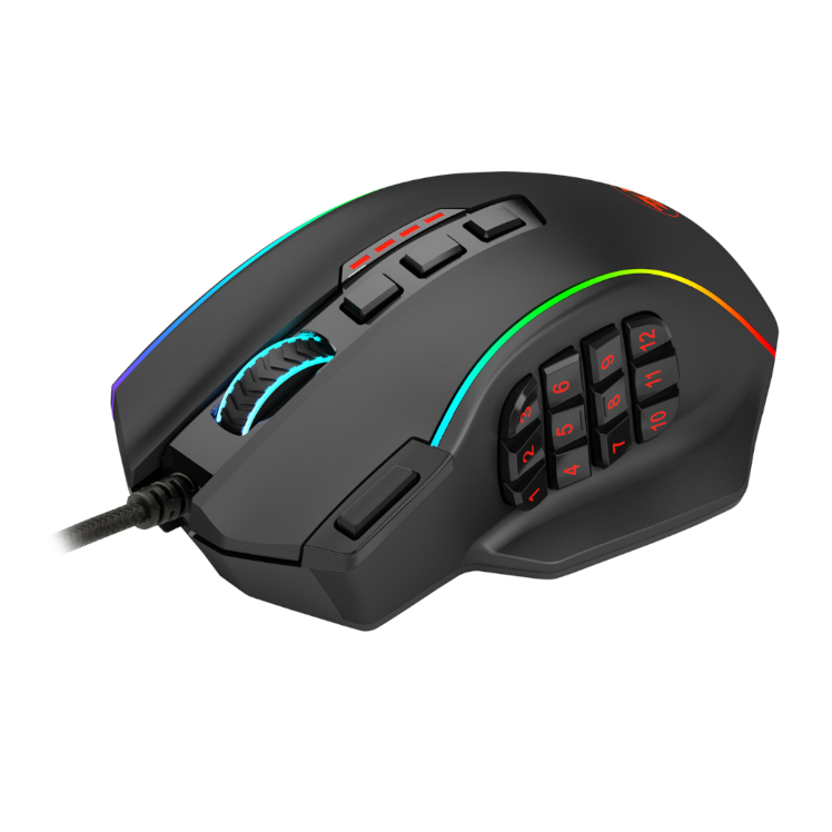 REDRAGON PERDICTION 4 12400DPI RGB MMO Ergo Gaming Mouse – Black