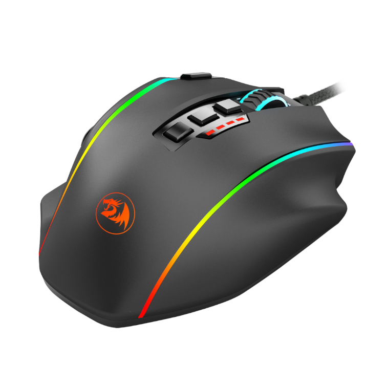 REDRAGON PERDICTION 4 12400DPI RGB MMO Ergo Gaming Mouse – Black