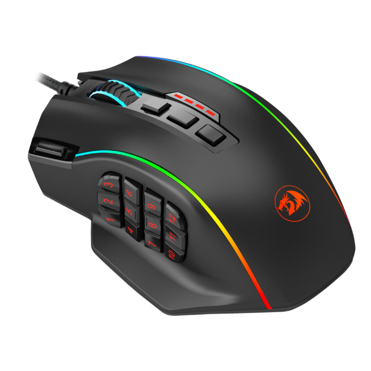 REDRAGON PERDICTION 4 12400DPI RGB MMO Ergo Gaming Mouse – Black