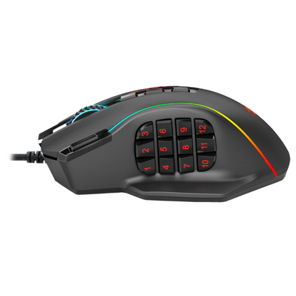 REDRAGON PERDICTION 4 12400DPI RGB MMO Ergo Gaming Mouse – Black